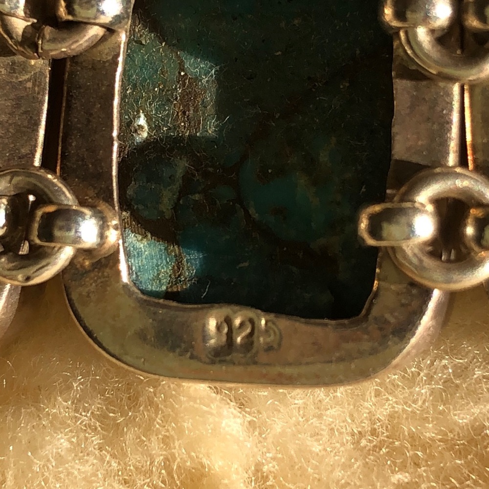 Turquoise Bracelet set in silver - Picture 3 of 6